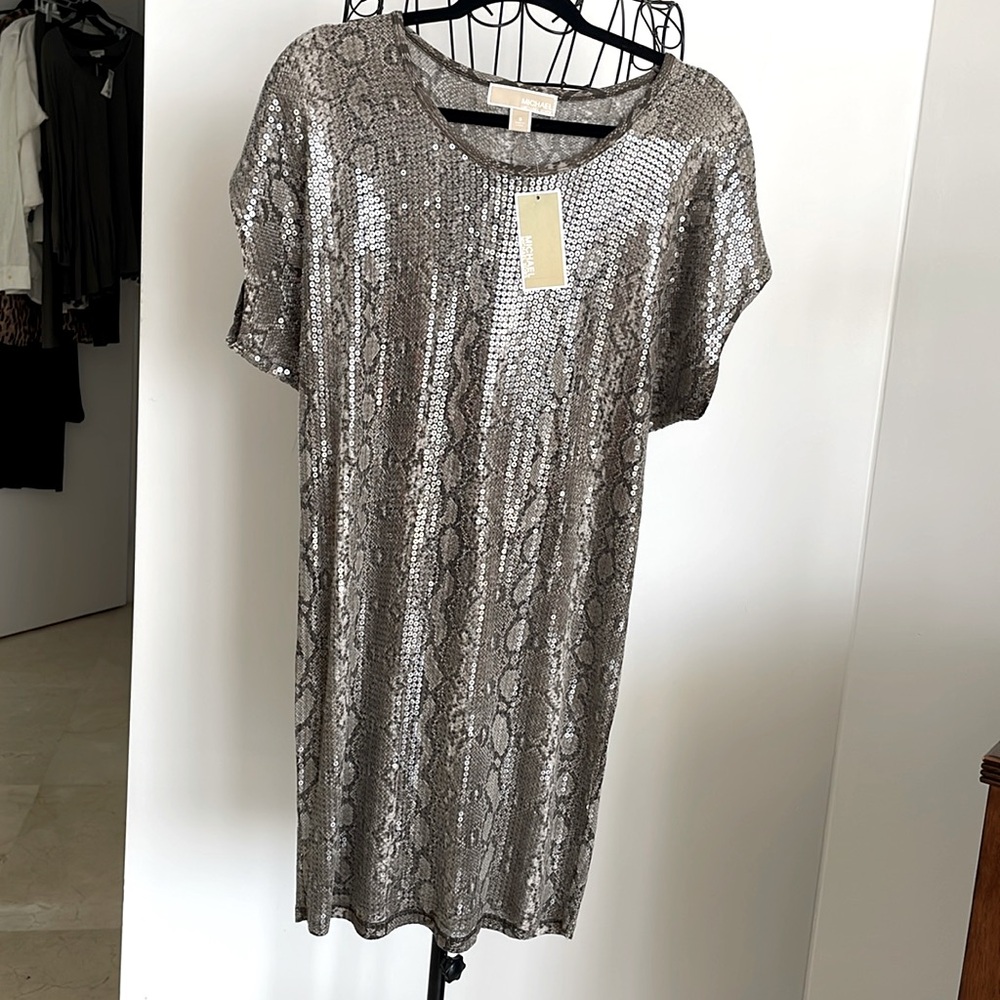 NWT MICHAEL KORS PYTHON SNAKE SEQUIN DRESS